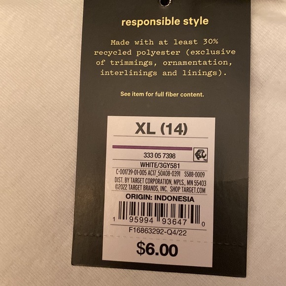 Art Class girls short sleeve white t-shirt sz XL/14. NWT - Picture 5 of 5